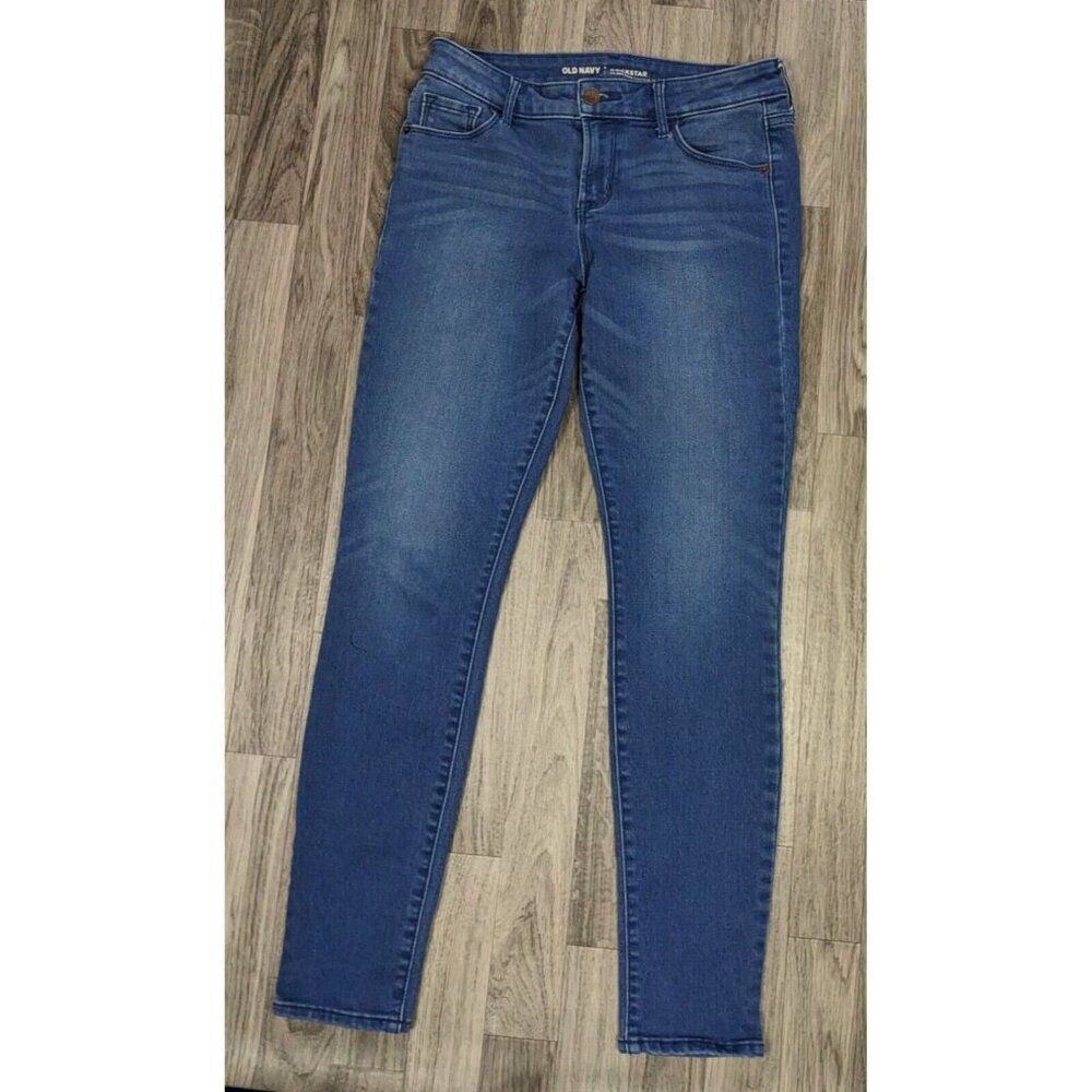 (3/$35) Old Navy Size 2 Pockets‎ Rockstar Secret Soft Skinny Denim Blue Jeans